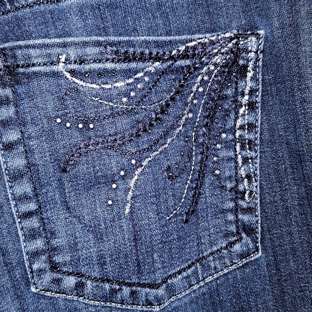 Lee Slender Secret Boot Cut Jeans 16‎ Short Embellished Rock Alternative Grunge - Picture 5 of 9